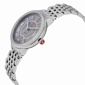 Michele Serein 16 Grey Mother of Pearl Diamond Dial Stainless Steel Ladies Watch MWW21B000040