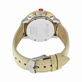 Michele Serein Chronograph Ivory Dial Bone Leather Ladies Watch MWW21A000043