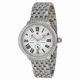 Michele Serein Diamond Silver Dial Chronograph Ladies Watch