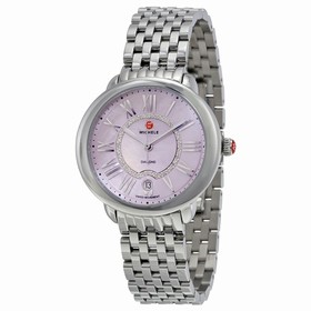 Michele Serein Purple Diamond-set Dial Stainless Steel Ladies Watch MWW21B000042