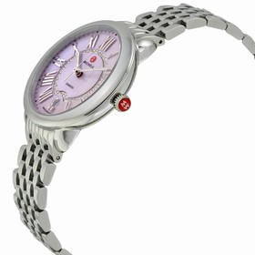 Michele Serein Purple Diamond-set Dial Stainless Steel Ladies Watch MWW21B000042