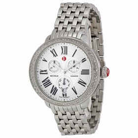 Michele Serein Silver Dial Chronograph Stainless Steel Ladies Watch MWW21A000001