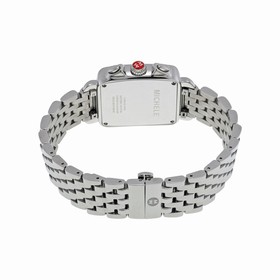 Michele Signature Deco Black Dial Diamond Bezel Stainless Steel Ladies Watch MWW06P000171