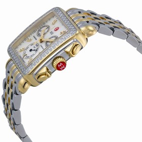 Michele Signature Deco Chronograph Diamond Mother of Pearl Dial Ladies Watch MWW06P000108