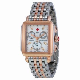 Michele Signature Deco Diamond Mother of Pearl Two-tone Ladies Watch MWW06P000234
