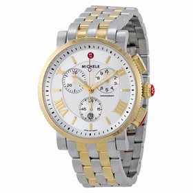 Michele Sport Sail Large Chronograph White Dial Two-tone Ladies Watch MWW01K000103
