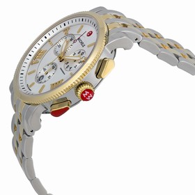 Michele Sport Sail Large Chronograph White Dial Two-tone Ladies Watch MWW01K000103