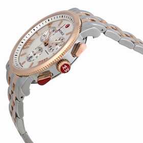 Michele Sport Sail Large Chronograph White Dial Two-tone Ladies Watch MWW01K000104
