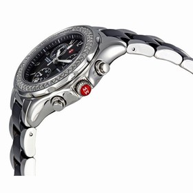Michele Tahitian Ceramic Stainless Steel Black Diamond Watch MWW12C000003