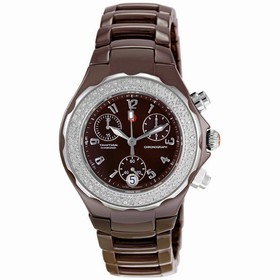 Michele Tahitian Chocolate Ceramic Chronograph Ladies Watch MWW12A000011