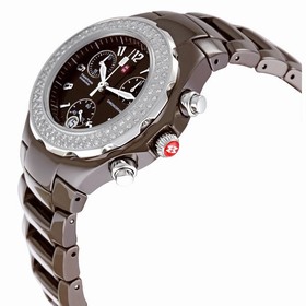 Michele Tahitian Chocolate Ceramic Chronograph Ladies Watch MWW12A000011