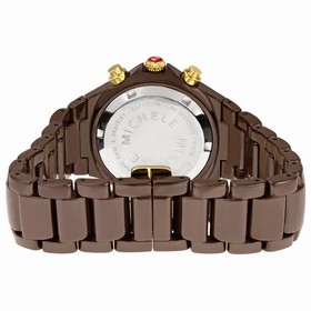 Michele Tahitian Chocolate Ceramic Diamond Gold Ladies Watch MWW12A000012