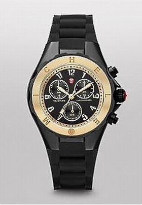 Michele Tahitian Jelly Bean Black Dial Ladies Chronograph Watch MWW12F000062