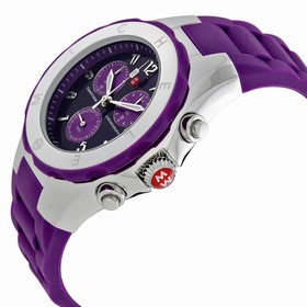 Michele Tahitian Jelly Bean Purple Dial Silicone Ladies Watch MWW12F000087