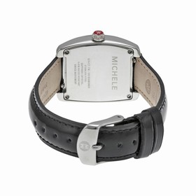 Michele Urban Mini Mother of Pearl Diamond Black Leather Ladies Watch MWW02A000503