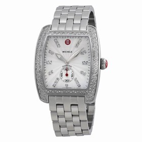 Michele Urban Silver Dial Diamond Stainless Steel Ladies Watch MWW02T000001