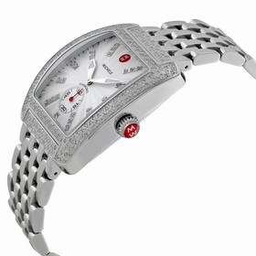 Michele Urban Silver White Dial Stainless Steel Diamond Ladies Watch MWW02T000002