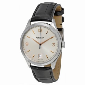 Montblanc Heritage Chronométrie Automatic Silvery-White Dial Black Leather Strap Men's Watch 112520