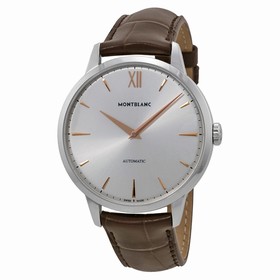 Montblanc Meisterstuck Heritage Automatic Silver Dial Brown Leather Men's Watch 110695