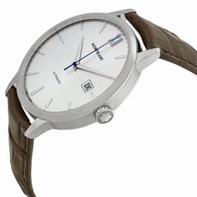 Montblanc Meisterstuck Heritage Automatic Silver Dial Brown Leather Men's Watch 111580