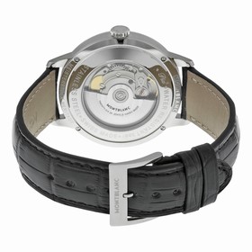 Montblanc Meisterstuck Heritage Silver Dial Black Leather Men's Watch 111622