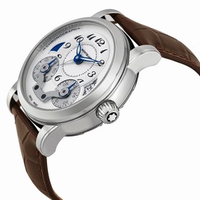 Montblanc Nicolas Rieussec Chronograph Automatic Silver Dial Brown Leather Men's Watch 106487