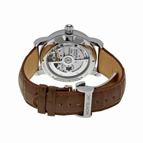 Montblanc Nicolas Rieussec Chronograph Silver Dial Brown Leather Men Watch 104273