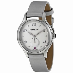 MontBlanc Princesse Grace de Monaco White Dial Leather Ladies Watch 107335