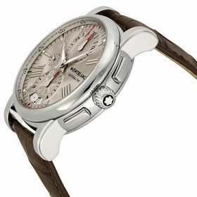 Montblanc Star 4810 Chronograph Automatic Silver Doal Brown Leather Men's Watch 102378