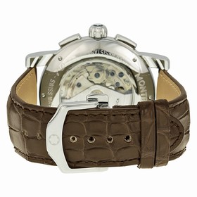 Montblanc Star 4810 Chronograph Automatic Silver Doal Brown Leather Men's Watch 102378