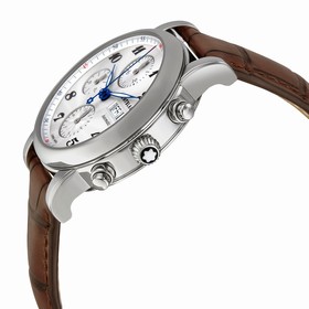 Montblanc Star Automatic Chronograph Silver Dial Brown Leather Men's Watch 106466