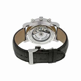 Montblanc Star Chronograph Silver Dial Black Leather Men's Watch 110704
