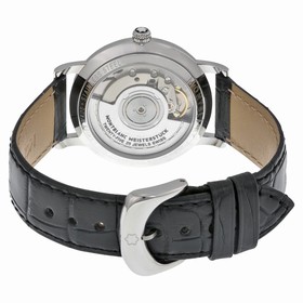 Montblanc Star Classique Automatic Silvery White Dial Black Leather Watch 111590
