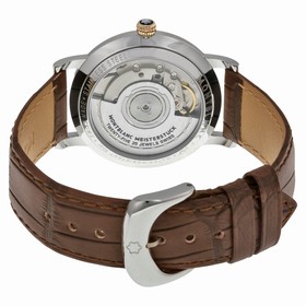Montblanc Star Classique Automatic Silvery White Dial Brown Leather Watch 111612