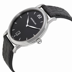 Montblanc Star Classique Black Dial Black Leather Men's Watch 108769
