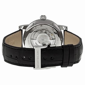 Montblanc Star Date Automatic Silver Dial Black Leather Men's Watch 107114