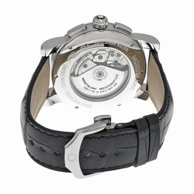 Montblanc Star Silver Dial Chronograph Black Leather Automatic Men's Watch 105856