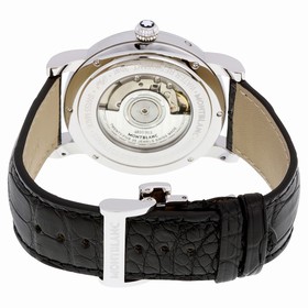 Montblanc Star Traditional Twin Moonphase Automatic Silver Dial Black Leather Men's Watch 113848
