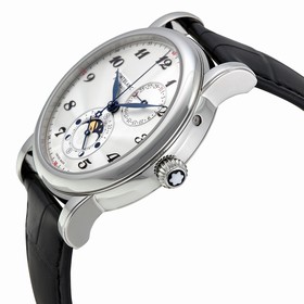 Montblanc Star Twin Moonphase Automatic Silver Dial Black Leather Men's Watch 110642