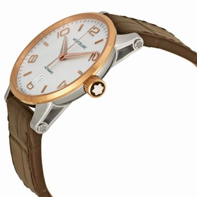 Montblanc Timewalker Automatic Silver Dial Brown Leather Men's Watch 110330