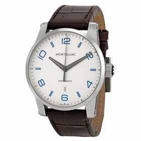 Montblanc TimeWalker Automatic Silver Dial Brown Leather Mnes Watch 110338