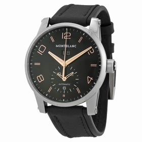 Montblanc Timewalker Black Dial Black Leather Automatic Watch 110465