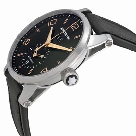 Montblanc Timewalker Black Dial Black Leather Automatic Watch 110465