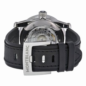 Montblanc Timewalker Black Dial Black Leather Automatic Watch 110465