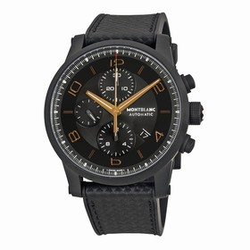 Montblanc Timewalker Chronograph Black and Grey Dial Black Leather Men's Watch 111684