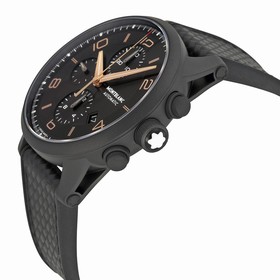 Montblanc Timewalker Chronograph Black and Grey Dial Black Leather Men's Watch 111684