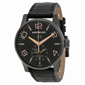 Montblanc Timewalker GMT Black Dial Automatic Black Alligator Leather Men's Watch 106066