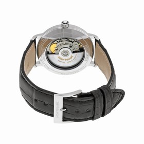 Montblanc Tradition White Dial Black Leather Automatic Men's Watch 112611