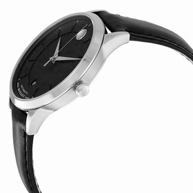 Movado 1881 Automatic Black Dial Black Leather Men's Watch 0606873
