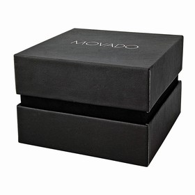 Movado 1881 Black Dial Black Leather Band Yellow Gold PVD Stainless Steel Case Automatic Men's Watch 0606875